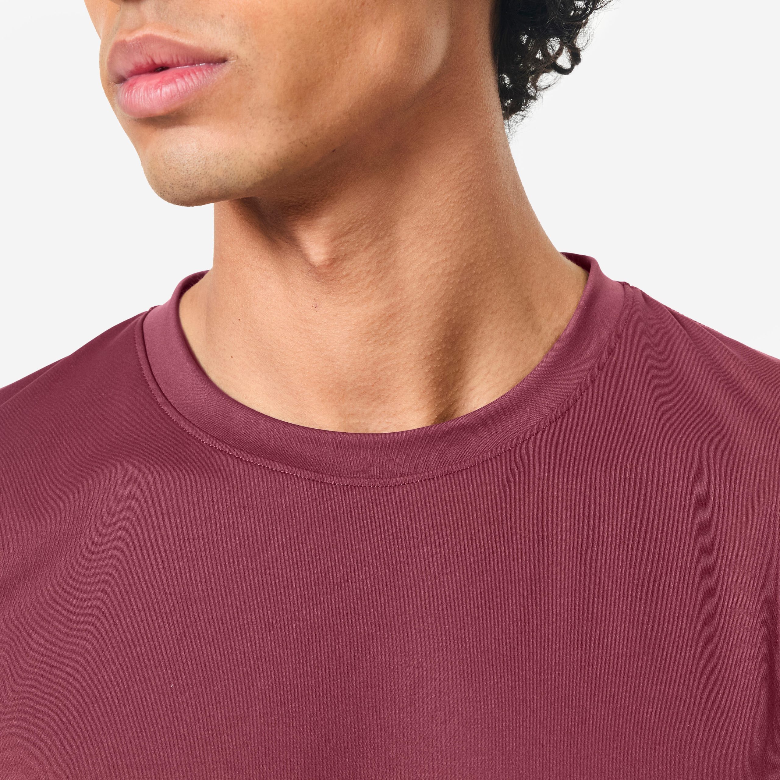 Men's Short-Sleeved Crew Neck Breathable Fitness T-Shirt - Purple - Image 5